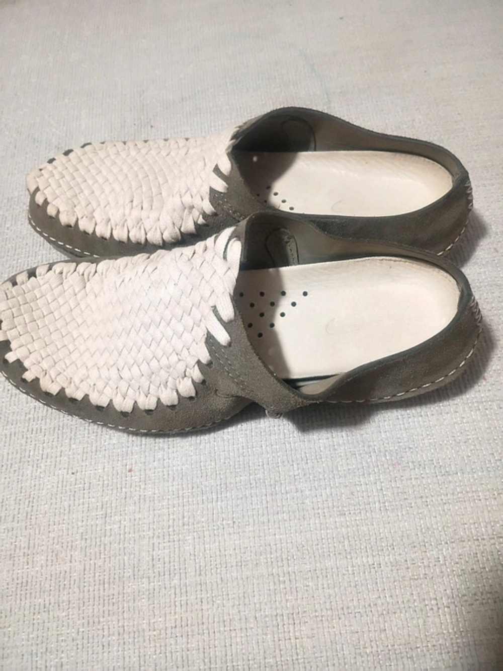 Skechers Woven Casual Shoes Gray & White US 8